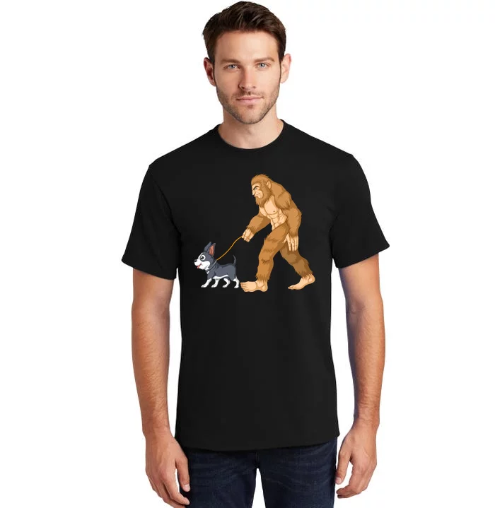 Bigfoot Walk Boston Terrier Tall T-Shirt