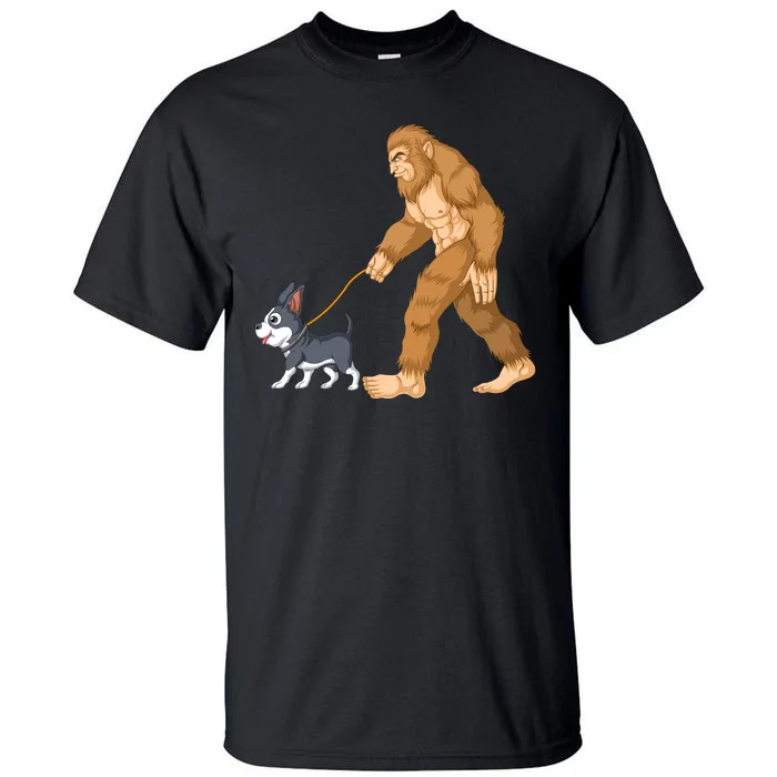 Bigfoot Walk Boston Terrier Tall T-Shirt