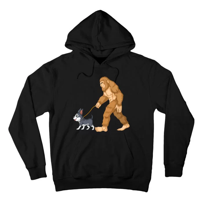 Bigfoot Walk Boston Terrier Tall Hoodie