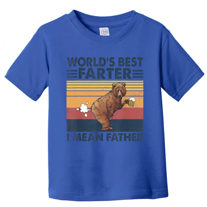 Bear World's Best Farter Gift I Mean Father Vintage Retro Gift Toddler T-Shirt