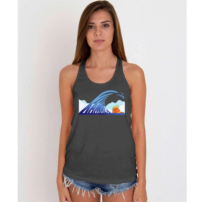 Blue Wave Women's Knotted Racerback Tank