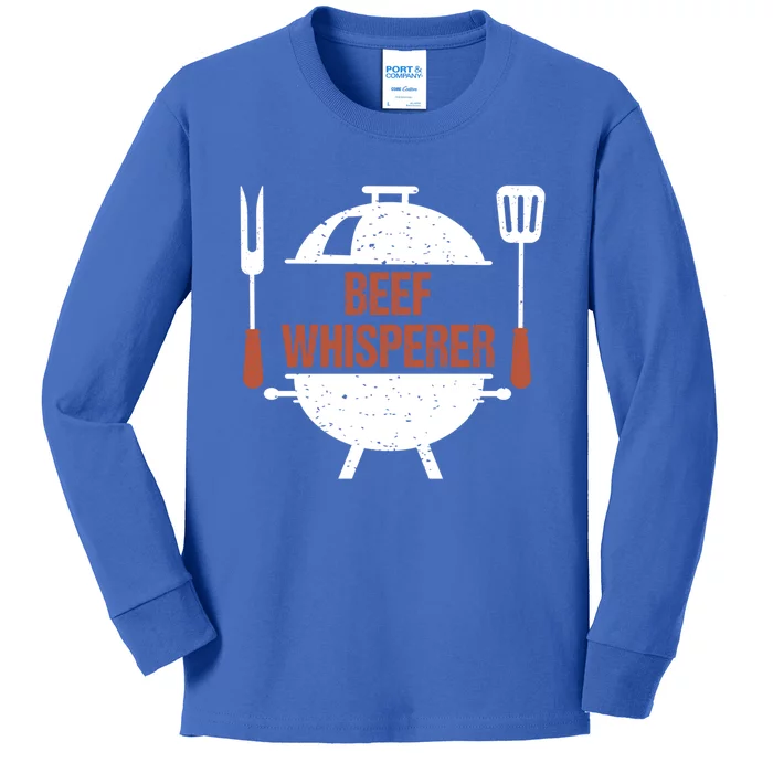 Beef Whisperer Bbq Grill Barbecue Cool Gift Kids Long Sleeve Shirt