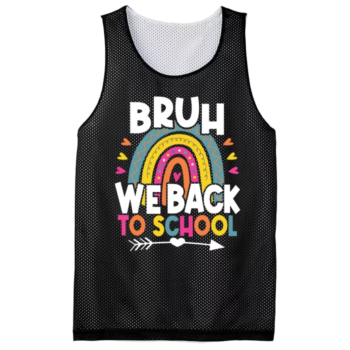 Bruh We Back Teachers Back To School Bruh We Back Mesh Reversible Basketball Jersey Tank