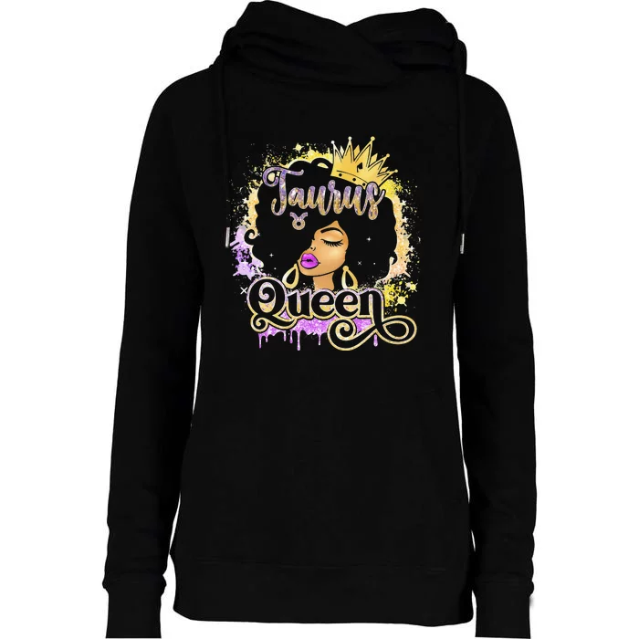 Black Wo Birthday Melanin Taurus Queen Womens Funnel Neck Pullover Hood