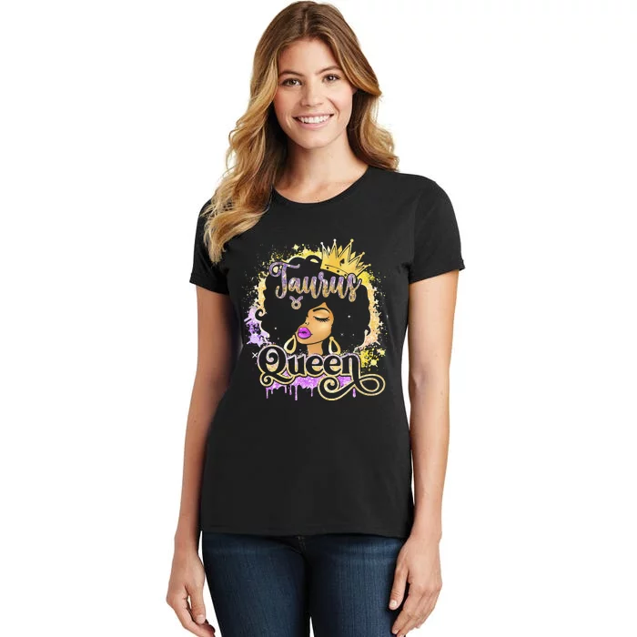 Black Wo Birthday Melanin Taurus Queen Women's T-Shirt