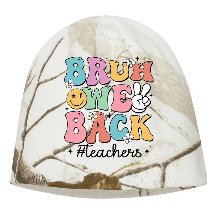 Bruh We Back Teachers Back To School Groovy Funny Kati - Camo Knit Beanie