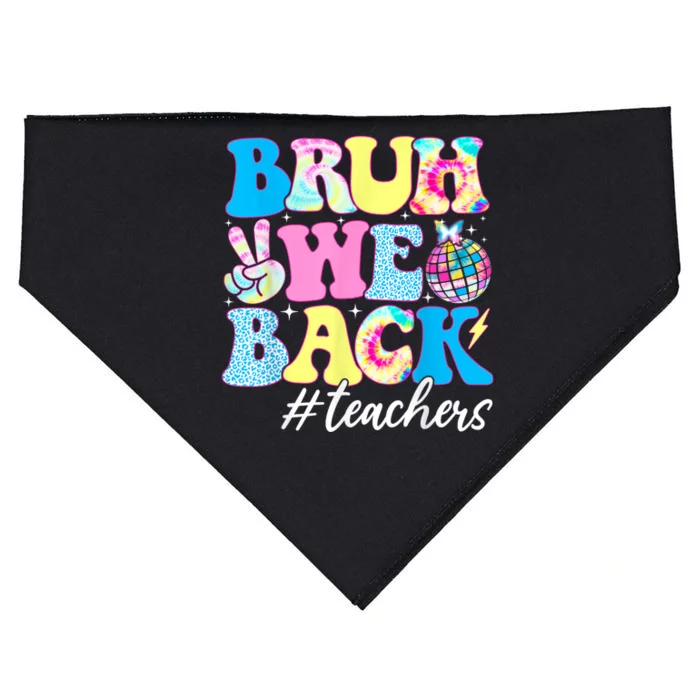 Bruh We Back Teachers First Day Back To School USA-Made Doggie Bandana