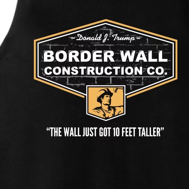 Border Wall Construction Co. Trump Build The Wall Ladies Tri-Blend Wicking Tank