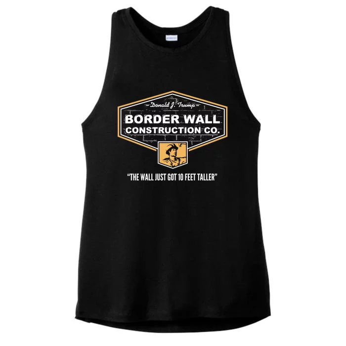 Border Wall Construction Co. Trump Build The Wall Ladies Tri-Blend Wicking Tank