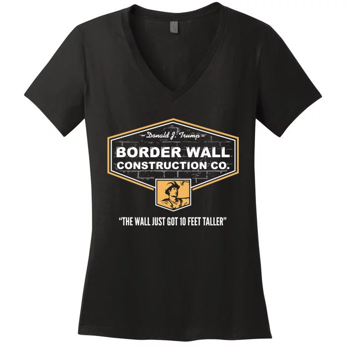 Border Wall Construction Co. Trump Build The Wall Women's V-Neck T-Shirt