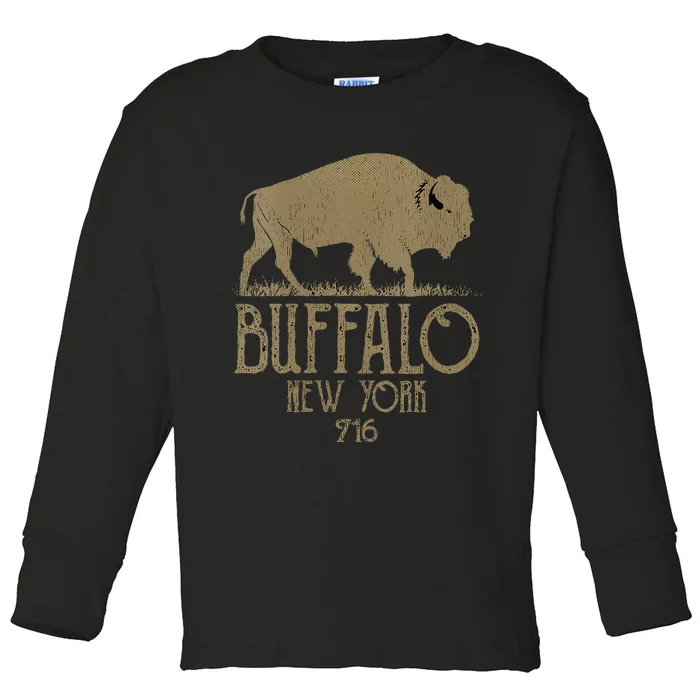 BFLO WNY Clothing Area Code 716 Buffalo New York Toddler Long Sleeve Shirt