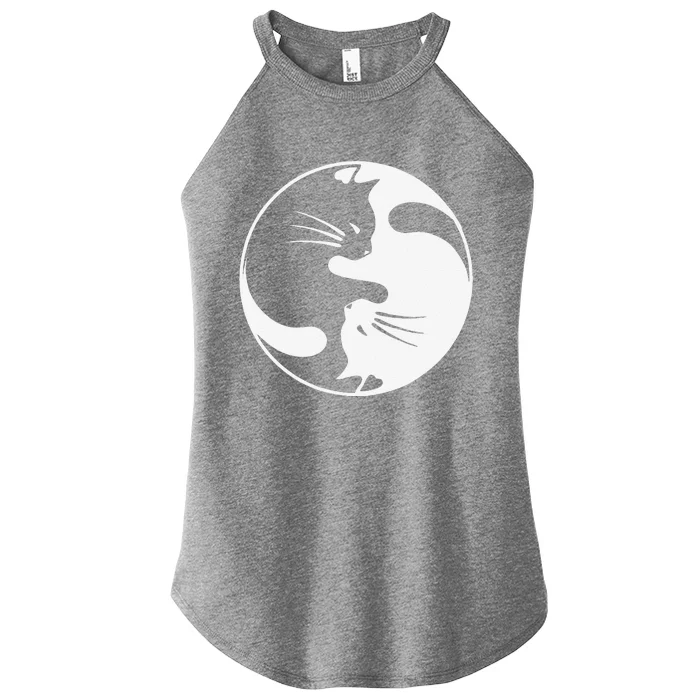 Black White Cat Yin And Yang For Women And Daddy Women’s Perfect Tri Rocker Tank