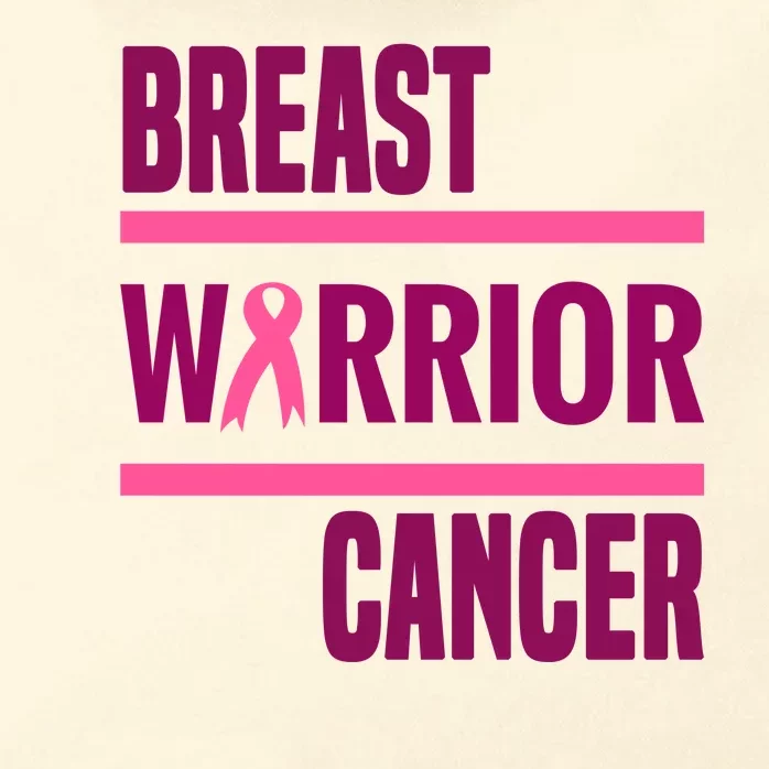 Breast Warrior Cancer Ribbon Zip Tote Bag