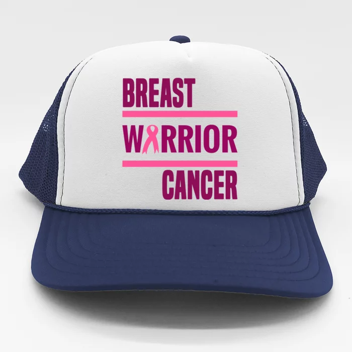 Breast Warrior Cancer Ribbon Trucker Hat