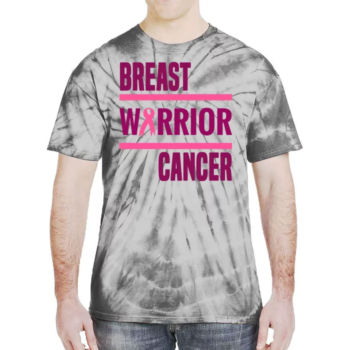 Breast Warrior Cancer Ribbon Tie-Dye T-Shirt