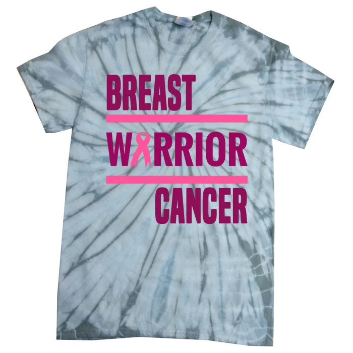 Breast Warrior Cancer Ribbon Tie-Dye T-Shirt