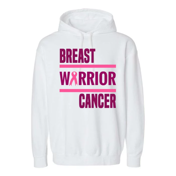 Breast Warrior Cancer Ribbon Garment-Dyed Fleece Hoodie