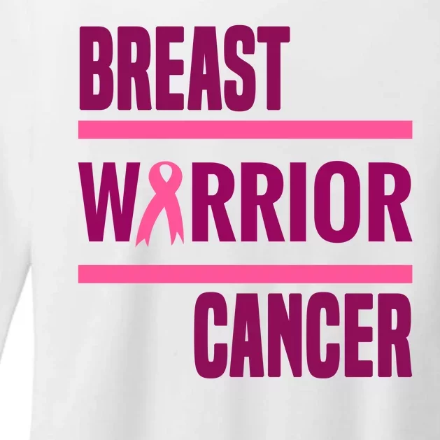 Breast Warrior Cancer Ribbon Womens CVC Long Sleeve Shirt