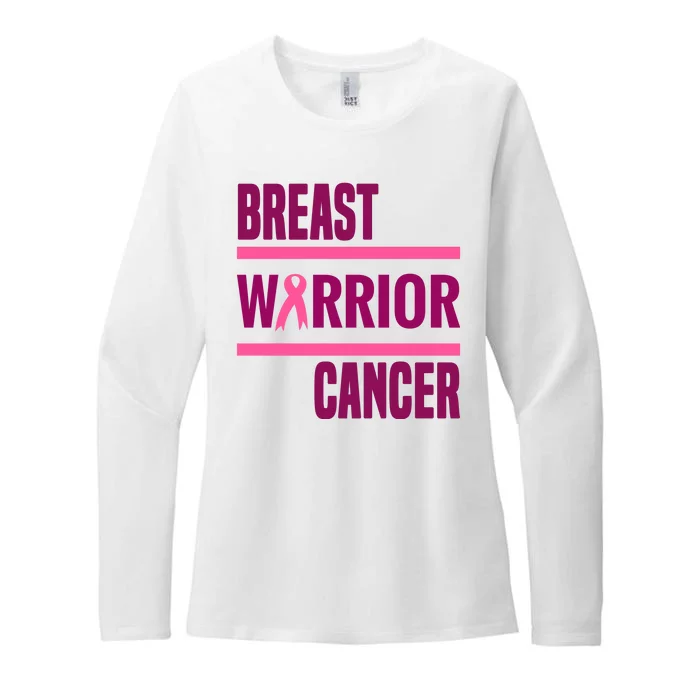 Breast Warrior Cancer Ribbon Womens CVC Long Sleeve Shirt