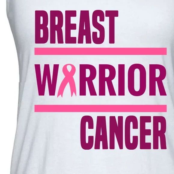 Breast Warrior Cancer Ribbon Ladies Essential Flowy Tank