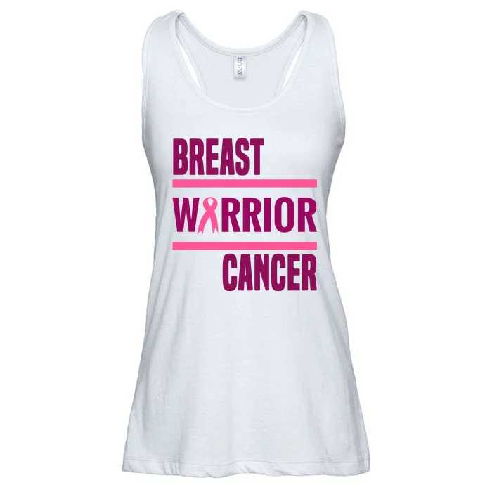 Breast Warrior Cancer Ribbon Ladies Essential Flowy Tank