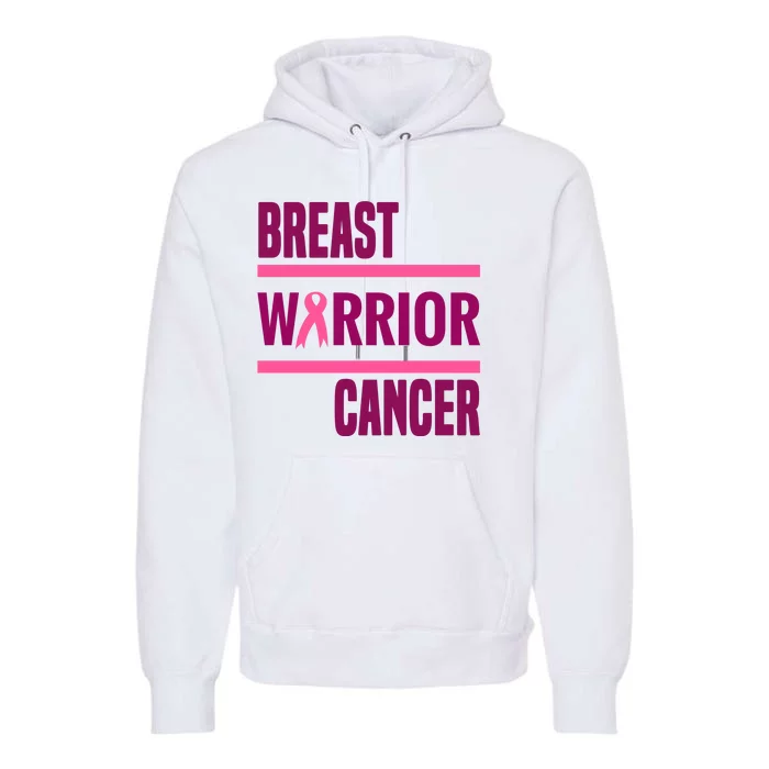 Breast Warrior Cancer Ribbon Premium Hoodie