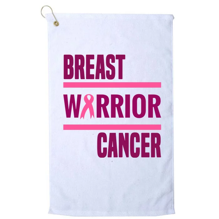 Breast Warrior Cancer Ribbon Platinum Collection Golf Towel