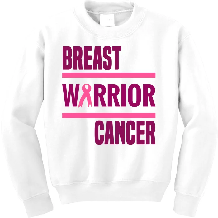 Breast Warrior Cancer Ribbon Kids Sweatshirt