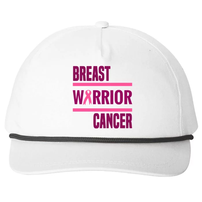 Breast Warrior Cancer Ribbon Snapback Five-Panel Rope Hat