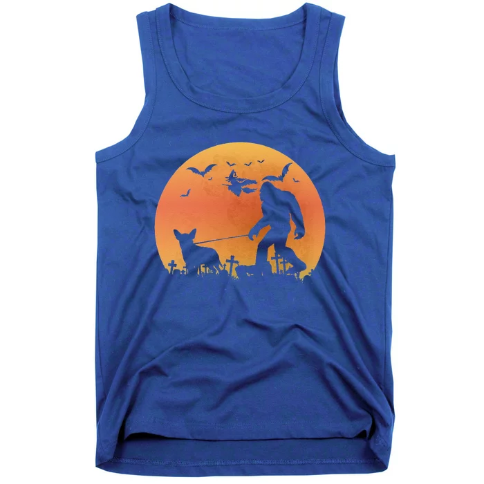 Bigfoot Walking Chiwawa Dog Moon Sasquatch Halloween Dog Gift Tank Top