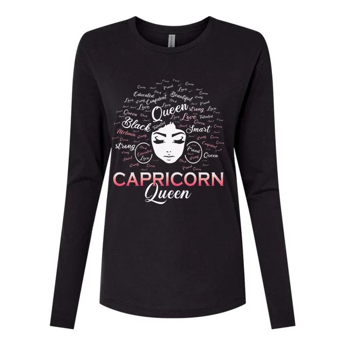 Black Wo Capricorn Queen January Birthday Womens Cotton Relaxed Long Sleeve T-Shirt