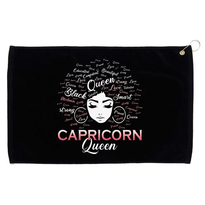 Black Wo Capricorn Queen January Birthday Grommeted Golf Towel