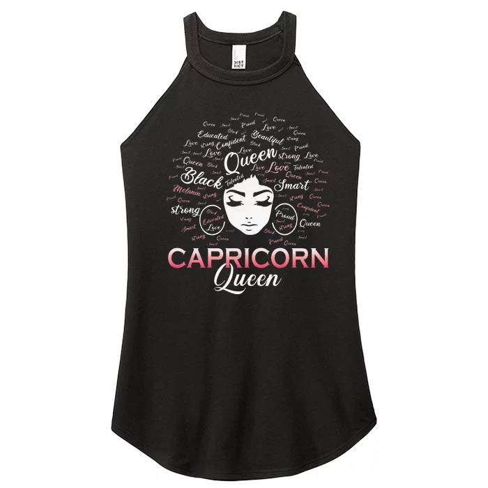 Black Wo Capricorn Queen January Birthday Women’s Perfect Tri Rocker Tank