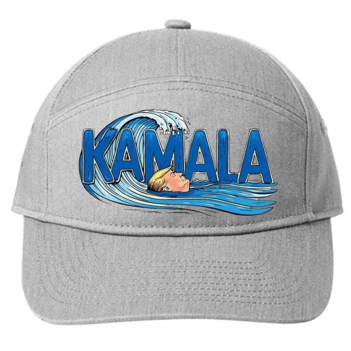 Blue Wave Cats For Kamala Funny Trump For Ladies For Guy 7-Panel Snapback Hat