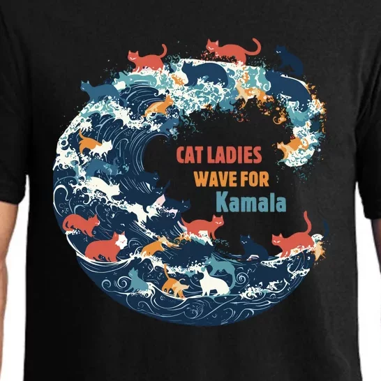 Blue Wave Cat For Kamala Pajama Set