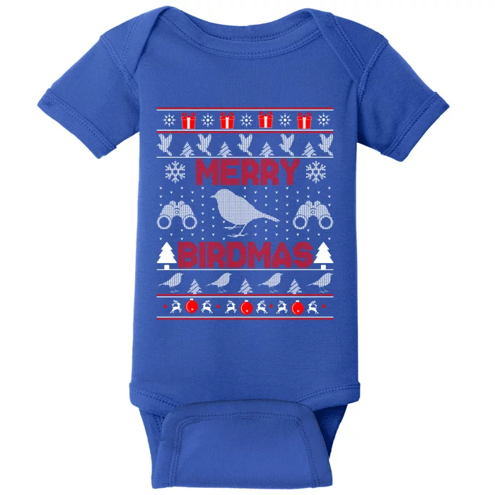 Bird Watching Christmas Birding Merry Birdmas Ugly Sweater Gift Baby Bodysuit