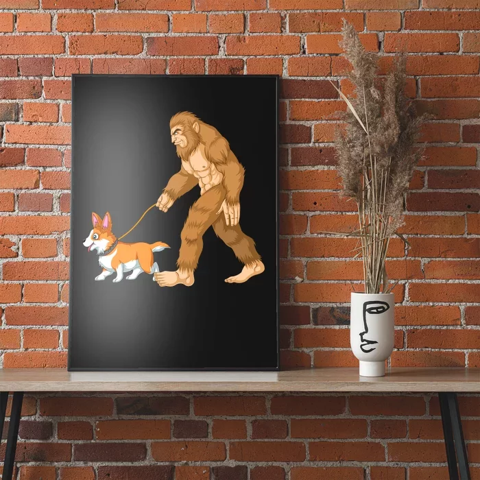 Bigfoot Walk Corgi Poster