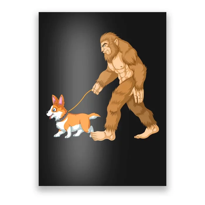 Bigfoot Walk Corgi Poster