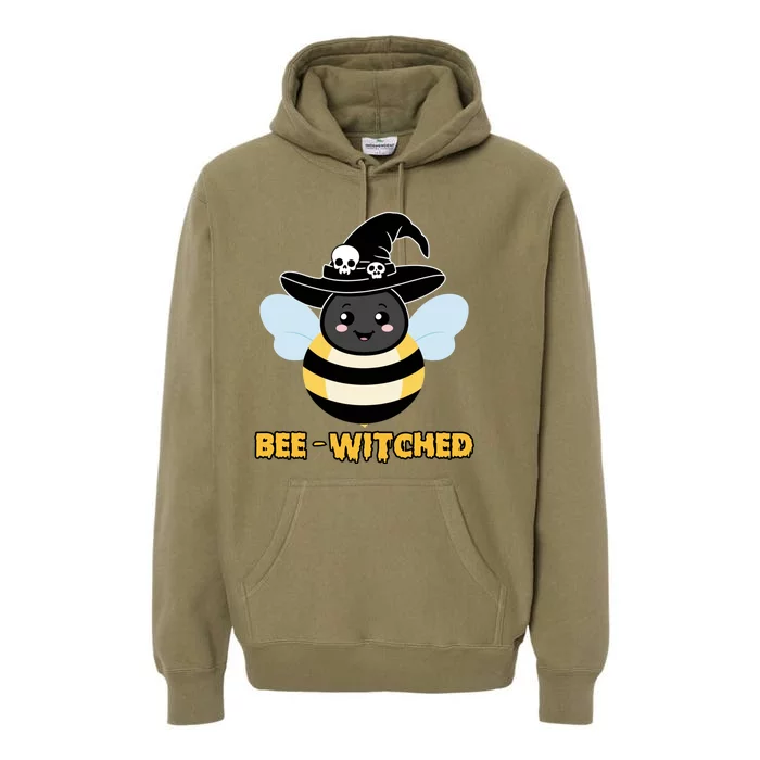 Bee Witched Cute Halloween Bee Wearing Witches Hat Bewitched Premium Hoodie