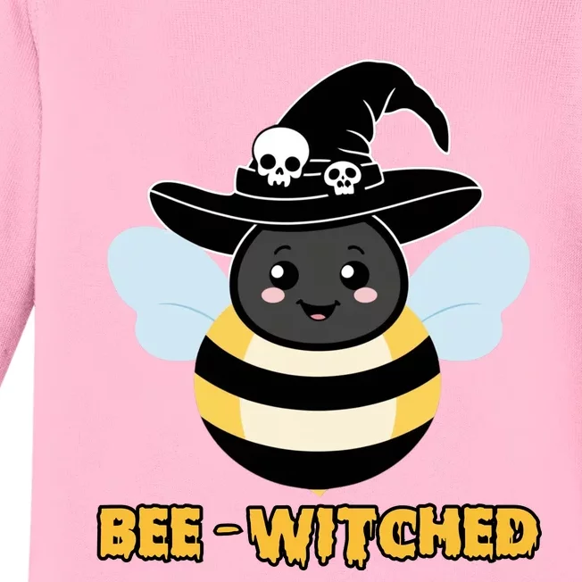 Bee Witched Cute Halloween Bee Wearing Witches Hat Bewitched Baby Long Sleeve Bodysuit