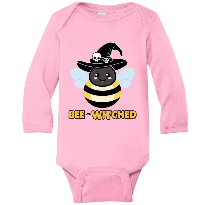 Bee Witched Cute Halloween Bee Wearing Witches Hat Bewitched Baby Long Sleeve Bodysuit