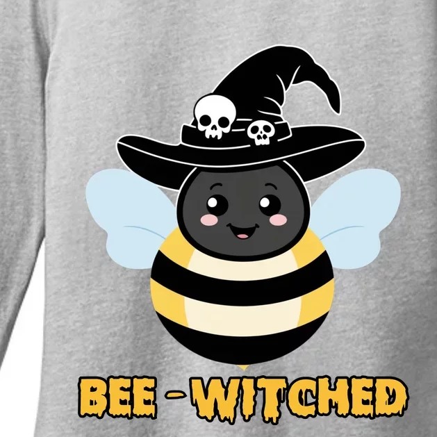 Bee Witched Cute Halloween Bee Wearing Witches Hat Bewitched Womens CVC Long Sleeve Shirt