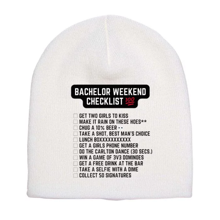 Bachelor Weekend Checklist Premium Short Acrylic Beanie