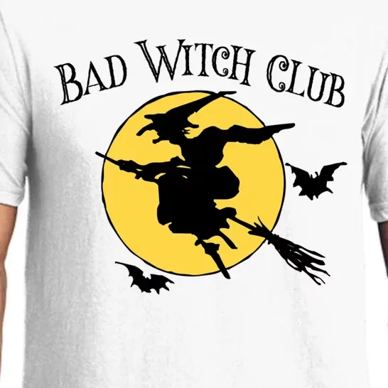 Bad Witch Club Funny Halloween Quote Creepy Witch Graphic Cool Gift Pajama Set