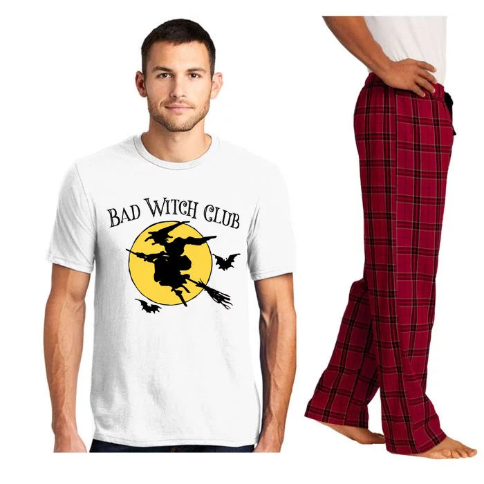 Bad Witch Club Funny Halloween Quote Creepy Witch Graphic Cool Gift Pajama Set