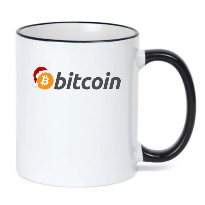 Bitcoin With Christmas Hat Funny Bitcoin With Santa Hat Funny Bitcoin Crypto Black Color Changing Mug