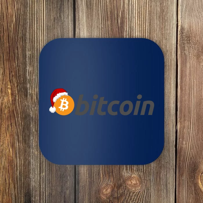 Bitcoin With Christmas Hat Funny Bitcoin With Santa Hat Funny Bitcoin Crypto Coaster