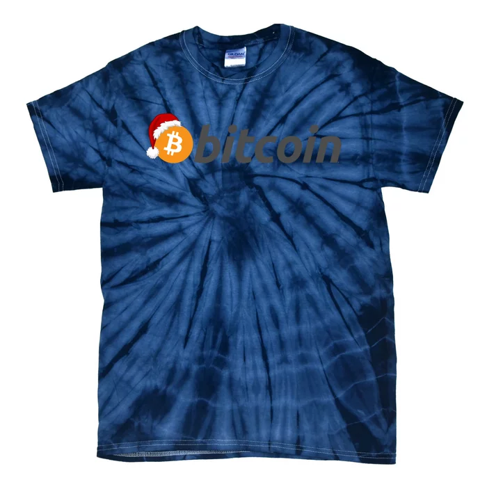 Bitcoin With Christmas Hat Funny Bitcoin With Santa Hat Funny Bitcoin Crypto Tie-Dye T-Shirt