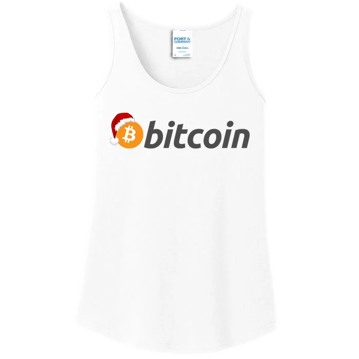 Bitcoin With Christmas Hat Funny Bitcoin With Santa Hat Funny Bitcoin Crypto Ladies Essential Tank