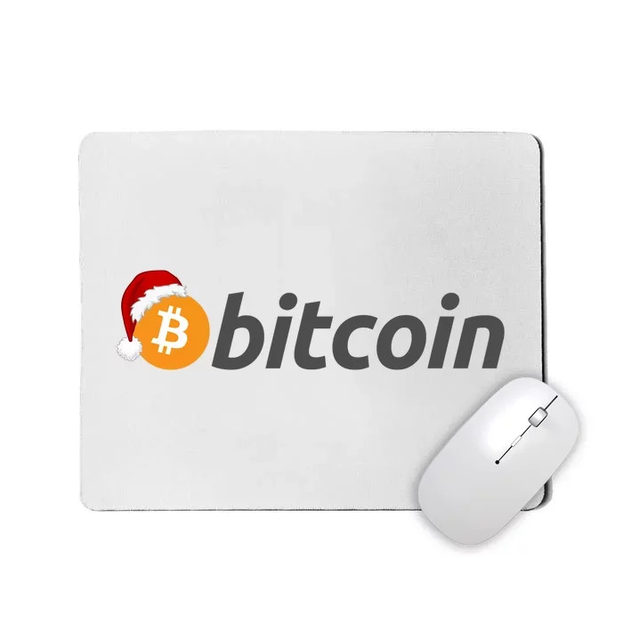 Bitcoin With Christmas Hat Funny Bitcoin With Santa Hat Funny Bitcoin Crypto Mousepad